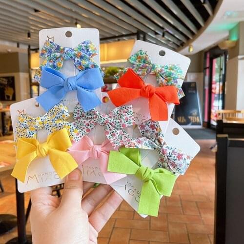 2021 New Girls Red Butterfly Knot Hair Rope Floral Bow Spot Hair Circle Girl Double Horsetail Head Rope Fashion Hair Accessories