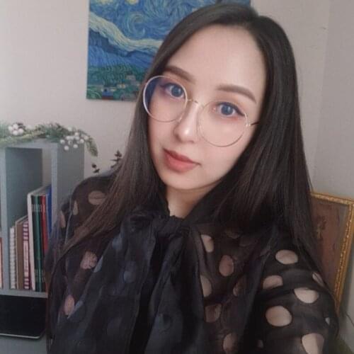 Retro Hollow Round Frame Flat Mirror Glasses Anti Blue Light Optical Clear Lens Eyeglasses Women Men Spectacles Unisex Eyewear