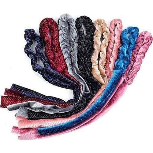 Women Girls Braid Knitted Hair Fashion Head Wrap Twist Hairband Elastic Bandage Handmade Turban Boho Headwear Accessory