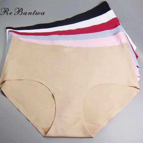 Rebantwa 10pcs Lot Wholesale Underwear Nylon Knickers Ladies Lingerie Plus Size 4XL 3XL 2XL women Seamless sexy panties Briefs