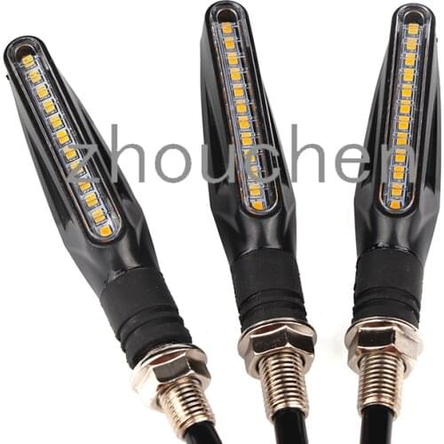 LED Motorcycle Turn Signals Light 12 SMD Tail Flasher Flowing Water Blinker IP68 Bendable Flashing Lights