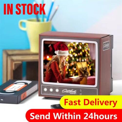 2020 Retro Tv Phone Screen Video Diy Enlarger Amplifier Magnifier Retro Tv Appearance 3d Phone Screen Magnifier Stereoscopic