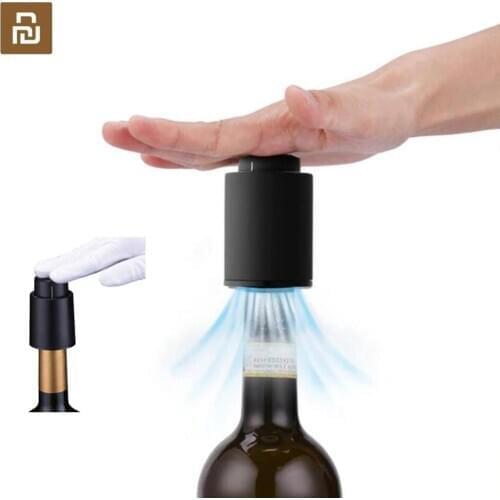Youpin Circle Joy Wine Stopper Stainless Steel Vacuum Memory Wine Stopper Electric Stopper Wine Corks Metal Digital scale