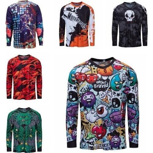 2021 Cycling Jersey Men Long Sleeve Shirts Spring Bicycle Clothing MTB Riding Breathable Quick dry Bike Jerseys Top Maillot