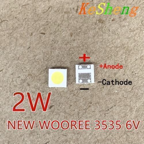 WOOREE LED Backlight 2W 6V 3535 150LM Cool white WM35E2F-YR09B-eA LCD Backlight for TV TV Application 500PCS