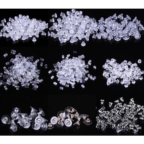 50Pcs Soft Silicone Earring Back Stoppers for Stud Earrings DIY Earring Findings Ear Nuts Earstud Ear Stopper Accessories
