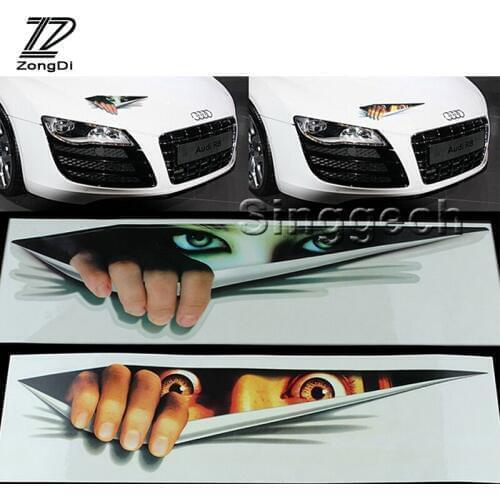 ZD 3D Eyes Peeking Monster Car stickers for Mercedes Benz W203 W204 W211 Volvo S60 XC90 XC60 S80 Subaru Forester XV Accessories