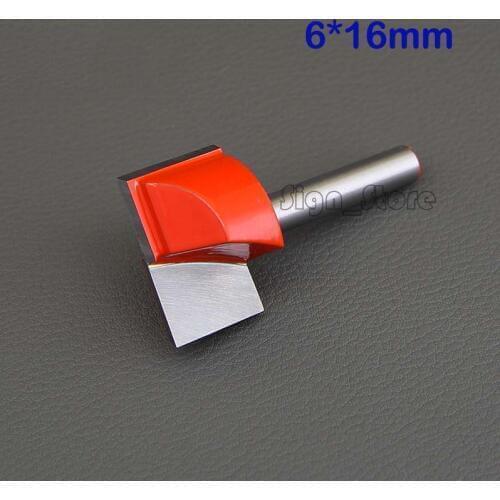 1/4" Router CNC Router V Groove 6mmx16mm Double-edged Bottom Cleaning Bit Knife Tool