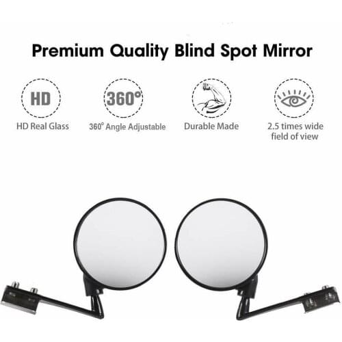1Pair Side Blind Spot Mirrors Rear View Wide-Angle Side Mirror for Jeep TJ 1996