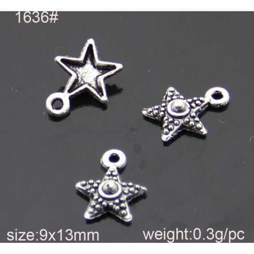 100pcs Tibetan Silver Plated Starfish Charms Pendants For Jewelry Making DIY Craft Handmade 9x13mm