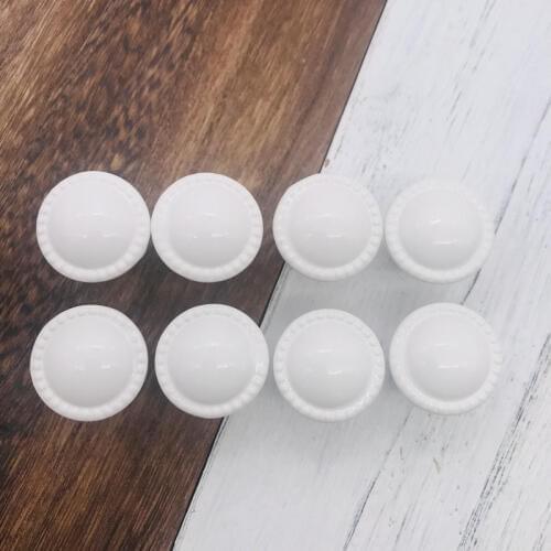 10x European Style White Cabinet Wardrobe Drawer Door Knobs Round Buttone Shape Ceramic Cupboard Wardrobe Door Handle Pulls