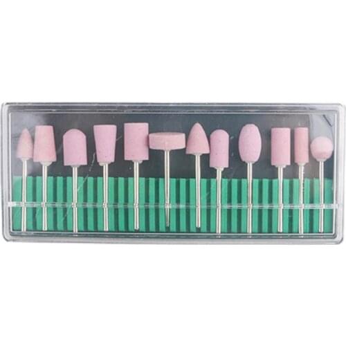 Mini 12Pcs/Set Delicate Manicure Quartz Scrub Stone Buffers Nail Art Tool Quartz Nail Drill Solid for Home Use