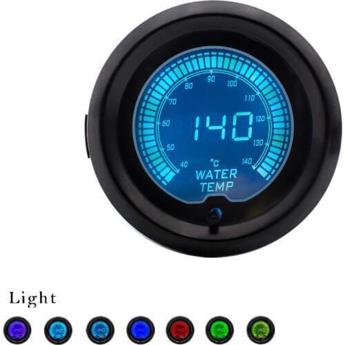 2" 52mm Car Digital LED Water Temp Gauge Universal 7 colors Water temp meter 40-140 Celsius with sensor
