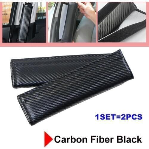 2pcs Universal Carbon Fiber Black Auto Padding Seat Belt Car Covers Interior Accessories for BMW VW MAZDA VOLVO NISSAN Volvo