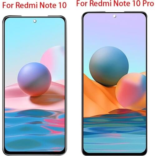 AMOLED For Xiaomi Redmi Note 10 Pro Display with Frame Touch Panel Screen Digitizer For Redmi Note10 Note 10s LCD M2101K7AG
