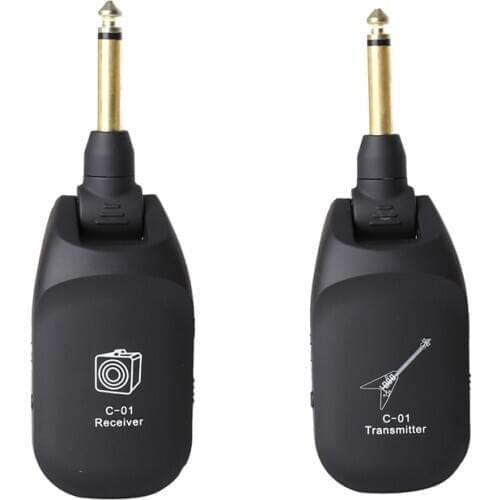 Wireless Guitar System Built-in Rechargeable 4 Channels Wireless Guitar Transmitter Receiver for Electric Guitar Bass