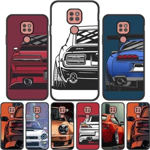 For Moto G50 G Stylus 2021 Case Motorola Moto G9 Play 2021 E7 Power Plus G30 G10 Edge S Back Cover Japan JDM Sports Car Pattern