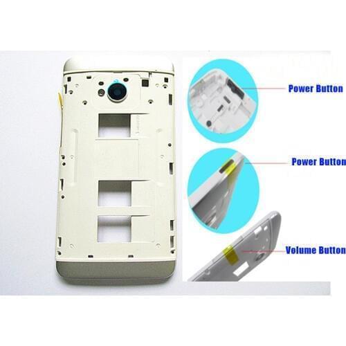 Black/Silver 100% New Y housing Middle Frame Cover Case+Volume&Power Buttons For HTC One M7 802w 802t 802d (Dual Sim)