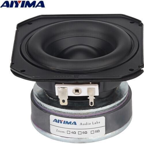 AIYIMA 1Pcs 3.5 Mid-woofer Speaker 2 Ohm 30W Rubber Edge Long Stroke Bass Audio Speaker HiFi Home Theater Loudspeaker