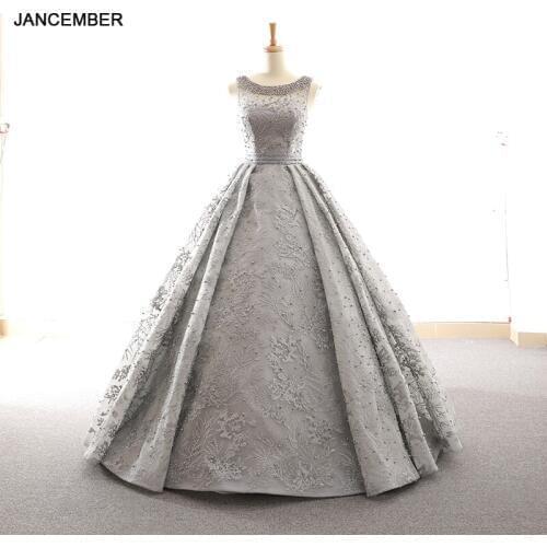J66610 jancember elegant evening dresses for girls sleeveless floor length lace up prom party dresses robe de soiree femme 2019