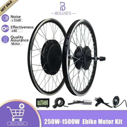 Ebike Kit 36V250W350W500W 48V1000W1500W Front Rear Wheel Brushless Gear Gearless Hub Motor Electric Bike Conversion Kit
