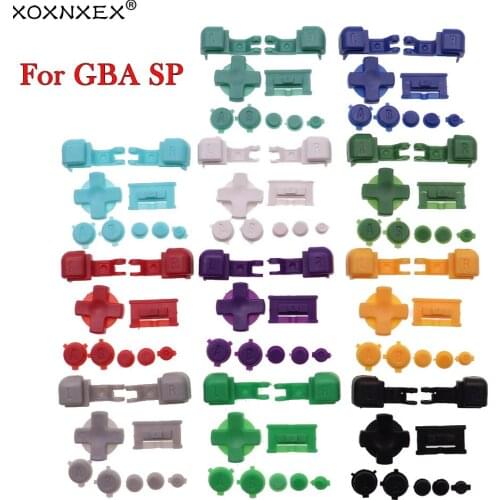 1set A--S Plastic Full Button Set For GameBoy Advance SP For GBA SP A B Select Start Power On Off L R Buttons kit D pad