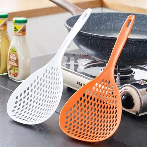 Food Strainer Scoop Kitchen Nylon Soup Spoon Large Skimmer Strainer Fry Food Mesh Handy Filter Colanders Kitchen Tools