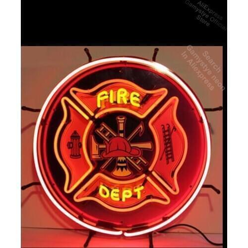 Fireman Neon Sign Firefighter Neon Sign commercial neon bulbs real glass Neon Light Tube Neon Shop Neon Light Wall Lighted Signs