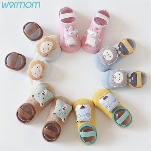 Warmom Spring Summer Baby Socks Cartoon Anti-skid Baby Toddler Socks Cute Soft Cotton Floor Socks For Babies Accessories Newborn