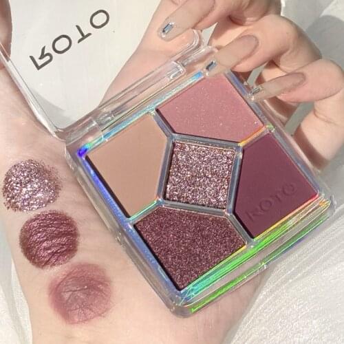 New 5-color Eyeshadow Matte Pearlescent Sequins Student Earth Color Fine Powder Easy To Apply Makeup Long-lasting Eye Makeup