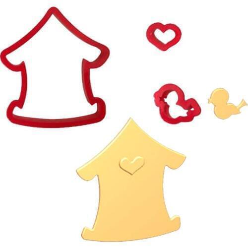 Christmas House Elk Cookie Cutter Gingerbread House Biscuit Cutter DIY Combination Set Cookie Mould for Christmas Baking Cake