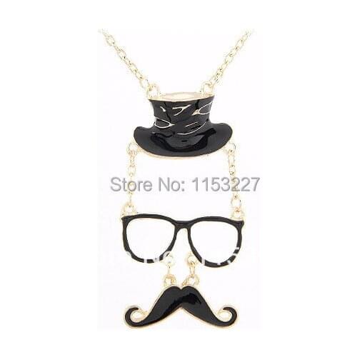 All match style Red glasses black mustache mask jewelry funny necklace