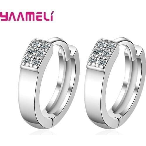 Simple Korean Small Exquisite For Women Female Fashion 925 Sterling Silver Cubic Zirconia Hope Earrings New Year Jewelry Gift