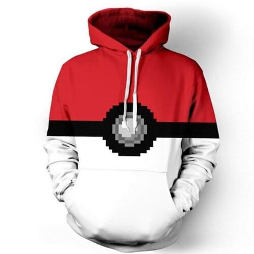 Anime Pokemon Adult Oversized Childrens Pullover Long Sleeve 3d Printing Sweatshirt Hoodie Boys Girls Kids Fashion Casual Tops