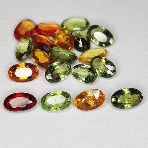 6.03ct Songea Sapphire multicolor oval cut 4x3mm 19pcs