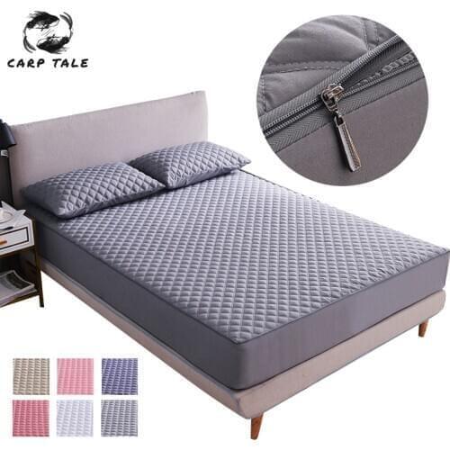 Six-sided Protective Zipper Jacquard Mattress Protector Deep Pocket Matress Cover Machine Washable Mattress Pad Folding Mattress