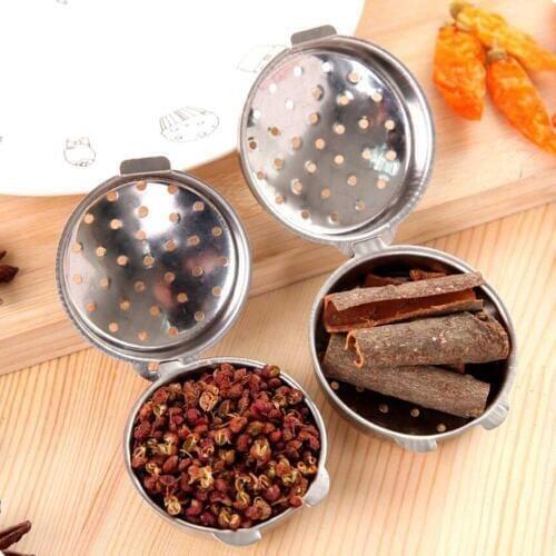 Hot 1PC Stainless Steel Ball Tea Spice Strainer Infuser Mesh Filter Leaf with Lid Home Kitchen Storage Seasoning Containers 50gA