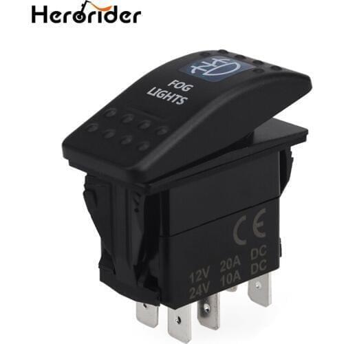 Led Car Switch Boat Truck Light Toggle switch 5pin Waterproof 12-24V Bar Style Blue Toggle Rocker Reverse Rear Light Switch