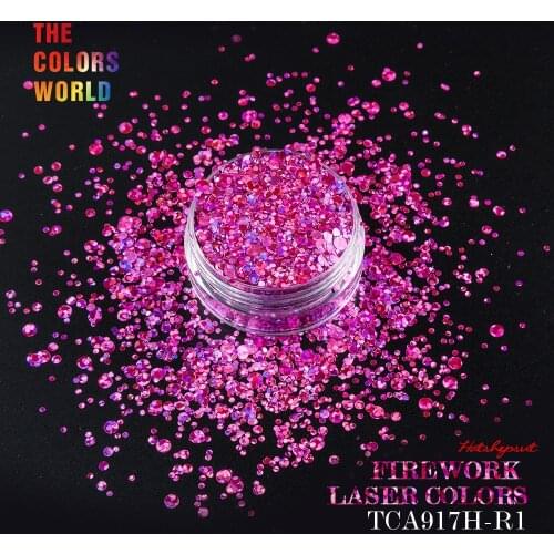 TCA917H Fireworks Laser Carmine 3D Colorful Round Shape 4 Kind Size Nail Glitter nail art decoration makeup facepainting polish