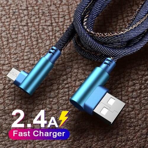 Micro USB Cable Fast Charger USB Cord 90 degree Right Angle Nylon Braided Data Cable for iPhone X 8 7 Samsung/Sony/Xiaomi Type C