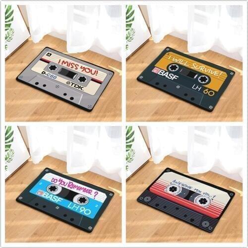 Vintage Entrance Mat Waterproof Anti-Slip Doormat Magnetic Tape Mix Tape Carpets Bedroom Rugs Decorative Stair Mats Home Decor