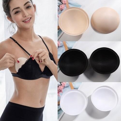 1 Pair Woman Swimsuit Pads Sponge Foam Push Up Enhancer Chest Cup Breast Swimwear Inserts Round Shape Bra Pad