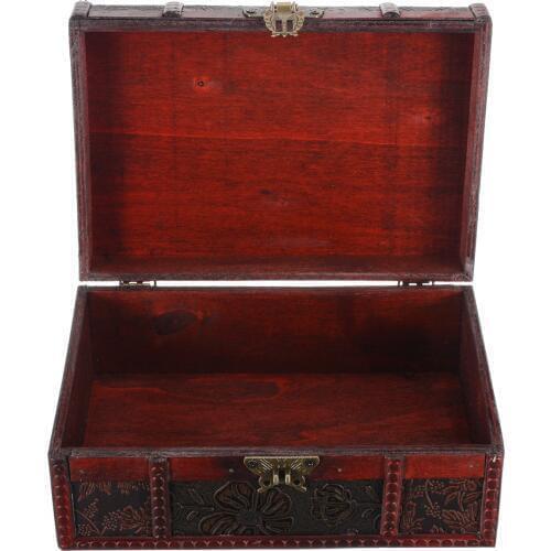 1pcs Large Wooden Decoration Lock Handmade Jewelry Necklace Makeup Storage Organization Boxes