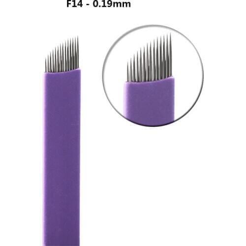 100Pcs 0.19mm Microblading Needles Tattoo Permanent Needles for Eyebrow Embroidery Pen Pernement Makeup Eyebrow Tattoo Supplies