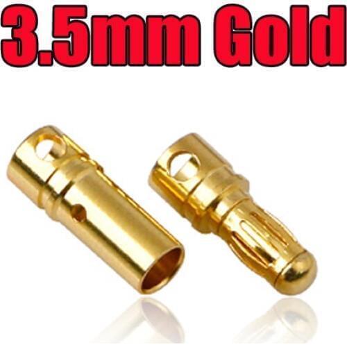 100 PCS 3.5mm Gold-plated conector Male& Female RC Helicopter Battery ESC Motor Tool Free Track Ship