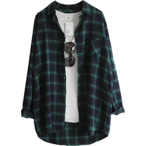 2020 New Autumn Womens Plaid Shirt Female Long Sleeve Tops S-XXL Plus Size Casual Shirts Women Blouse Blusas Femininas Chemise