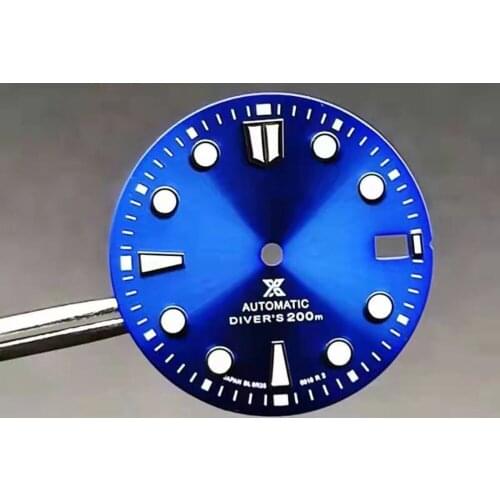 28.5mm For nh36 dial Sun Pattern watch dial for nh36 Green Luminous C3 Repair Parts