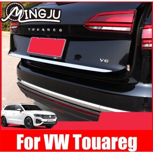 304 Stainless Rear Door Trim Tailgate Decoration Cover Chrome Sticker Frame Accessories For Volkswagen Touareg 2019 2020 2021