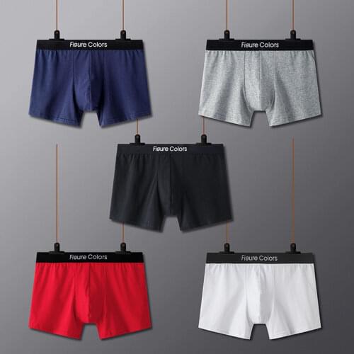 4pcs/lot FC Mens underwear pure cotton breathable U convex boxer shorts young student fashion low waist short Trunk fashion