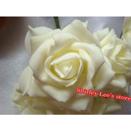 432pcs=72 bouquets) 9CM Large Georgia Foam Roses Bouquet in Ivory For Bridal and floral arrangements * FREE SHIPPING